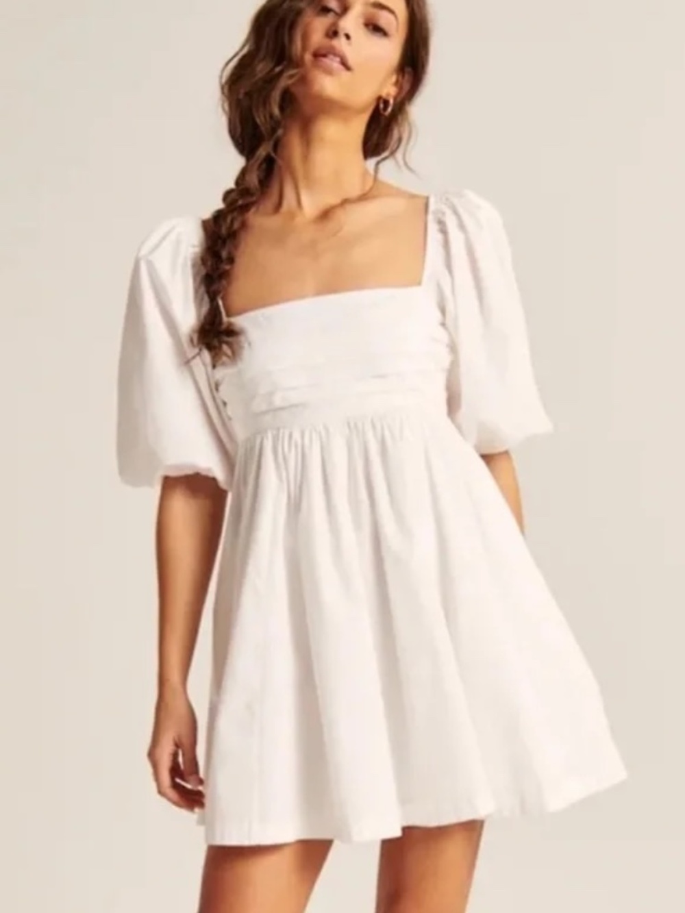 Abercrombie Emerson Ruched Puff Sleeve Mini Dress - XXS petite